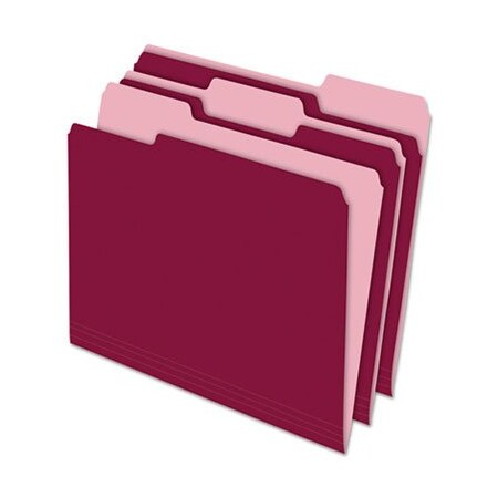 Tops Business Forms Pendaflex, INTERIOR FILE FOLDERS, 1/3-CUT TABS, LETTER SIZE, BURGUNDY, 100PK 421013BUR